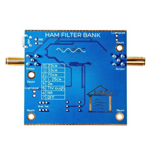 All In One Multiband Ham Radio Filter Bank Module With Five Bandpass Filters And Passthrough PCB board with connectors
