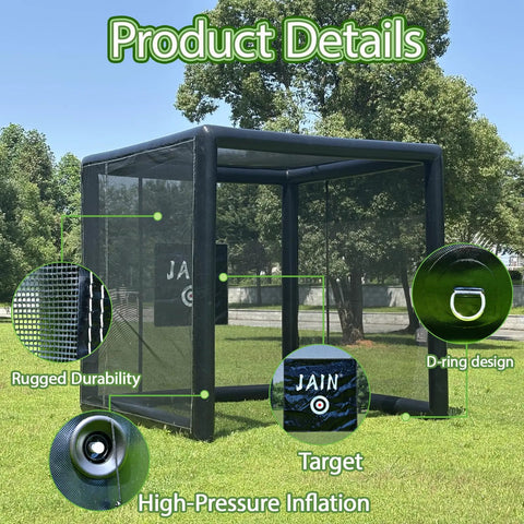 Inflatable Batting Cage For Baseball And Softball, Instant Pop-Up 10 Ft By 10 Ft Backyard Training Cage with durability details