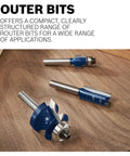 Top Tier Two Point Five Inch Carbide Tipped Ogee Raised Panel Router Bit Built Like A Tank For Router Tables With Smooth Ball Bearing Pilot And Ridiculously Clean Cuts displayed on wooden surface.