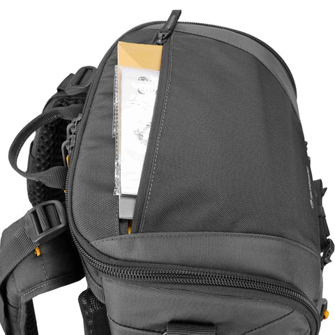 Alta Sky 62 Camera Backpack showing top access pocket with document compartment