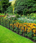 Arched Decorative Garden Fence Set Of 10 Panels With 24 Inch High Clearance, 13 Inch Wide Each, 10.8 Feet Long Total, Rustproof Metal Yard Border