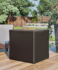 60 Gallon Outdoor Storage Box in Java Resin, Weatherproof Deck Box for Cushions, Towels, and Tools on patio