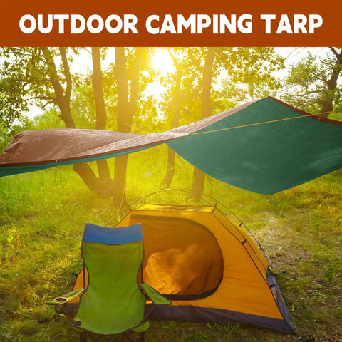 Outdoor setup with 5x7 Ft Waterproof Tarp Built With 7 Mil Thick Poly, Heavy Duty Grommets And Reinforced Edges, UV Resistant