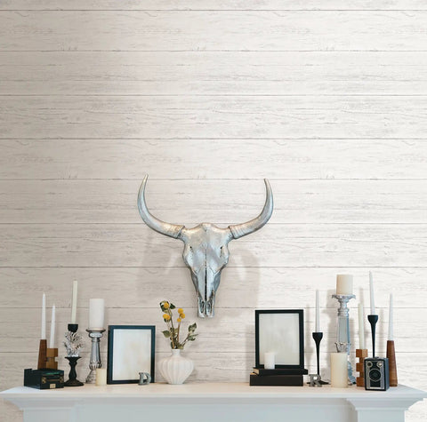 Shiplap Peel And Stick Wallpaper White And Off White Removable Easy DIY Wall Decor For Rentals And Home Refresh No Residue Easy