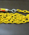 Drop Dead Solid Premium 10 Foot Twist Lock Fall Protection Kit For Roofer Safety And Ladder Work With Heavy Duty Anchor Strap secure yellow chain.