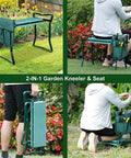 Garden Kneeler Bench With Well Cushioned Pad And Steel Frame All In One Portable Kneeling Pad With Tool Pouches Multi Purpose Garden Stool