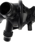 Straight Bolt On Engine Coolant Thermostat Housing Assembly Water Outlet Replacement built bombproof side view with connection ports.