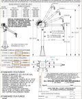 Heavy Duty Dc Powered Jib Crane With Telescoping Boom 360 Swivel Galvanized Steel Frame specifications diagram.