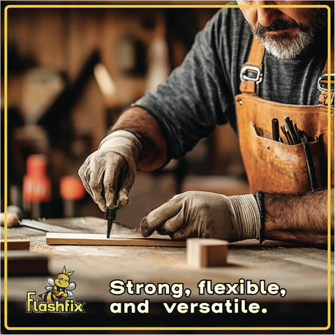 Craftsman using UV Liquid Plastic Welding Kit For Rapid Bonding With Plastic, Metal, And Ceramic Surfaces on wood project