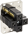 Single 50A 14-50R Receptacle For 125/250V, Straight Blade, Heavy-Duty Spec Grade Outlet, 3 Pole 4 Wire, Black Finish, close-up