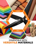 10 Inch Heavy Duty All Purpose Scissors For Office And Crafts With Reinforced Pivot Thick Stainless Steel Blades Rock Solid Tension No More Jams Built To Last For Paper Fabric Cardboard on fabric, felt, and leather