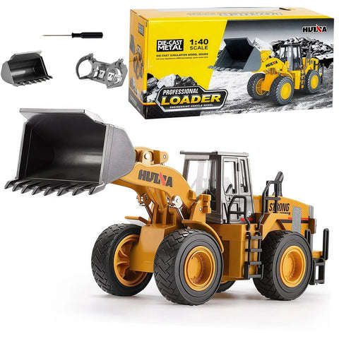 Alloy Loader Truck Toy For Kids Kid Friendly Durable Safe One To Forty Scale Diecast Bulldozer With Movable Multiarticular Boom