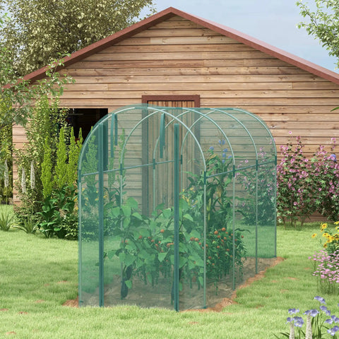 4 Ft By 12 Ft Crop Cage Garden Plant Protection Tent With Walk In Zippered Door Pro Grade Galvanized Steel Frame Fruit And Veg Netting Cover For Garden Yard And Lawn Bird Proof Pest Protection Lets Rain And Sun In