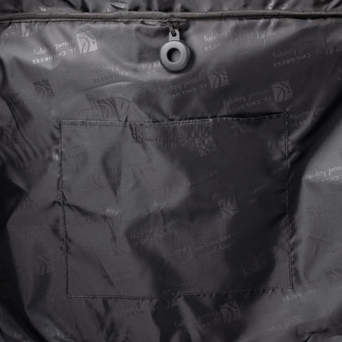 Interior of Universal Stroller Travel Bag For Air Travel: Durable, Padded Go To Case with ID card pocket and AirTag slot visible