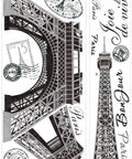 Paris Eiffel Tower Peel And Stick Wall Decal 55.7 Inch By 32.5 Inch Vinyl Made In USA Removable And Repositionable No Residue
