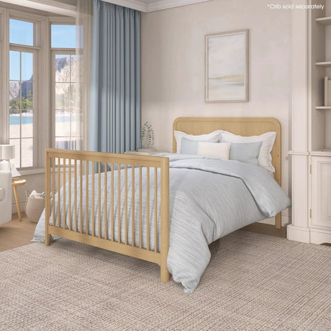 Crib To Full Bed Conversion Rails For Cove Collection Wooden Bed Rails In Natural Oak Finish, bedroom setup view