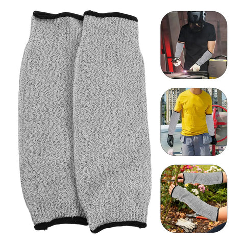 Heavy Duty Cut Resistant Arm Sleeves With Scratch Proof Armor For Gardening And Butchery Tasks Bite Resistant Guards shown in grey.