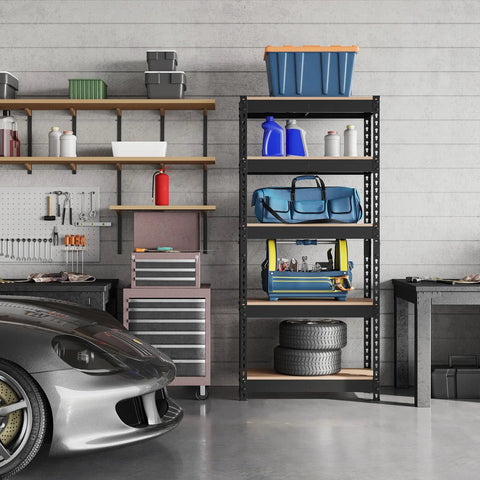 Premium Heavy Duty 5 Tier Storage Rack 2 Pack Adjustable Metal Shelving Unit Solid As A Rock Zero Hassle Boltless Assembly Top Shelf Garage Game Changer And Versatile Utility Rack In Matte Black