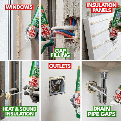 Heavy Duty Expanding Polyurethane Spray Foam 17 Oz Multi Purpose Gap Filler for windows, outlets, and drain pipe gaps.