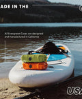 EDC 56 Dry Box Go-To Tough Protective Case Made in USA on paddleboard, Orange TOPO Finish, Rugged Weatherproof Polycarbonate