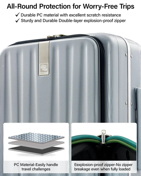 Underseat Carry On Luggage With Wheels Lightweight Hard Shell Top Opening Weekender Case 16 Inch Travel Suitcase For Women And Men