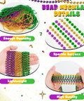 Mardi Gras Beads Necklaces 24 Pack, 33 Inch Round Beads In Green Purple Gold, with Enough Quantity and High Quality Features