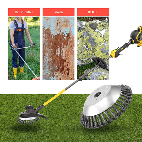 8 Inch Unbreakable Wired Trimmer Blade For Weed Eater And Weed Whacker Steel Wire Cutter Head in use on lawn