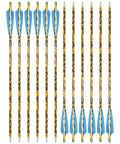 12 Pack 20 Inch Carbon Crossbow Bolts With 125 Grain Removable Tips, Camouflage Shaft, Low Hand Shock, Straight Flight