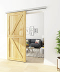 Six Foot Sliding Barn Door Track Kit With Aluminium Box Rail Wall Mounted Hidden Hardware For Modern Doors Easy To Install Low Clearance