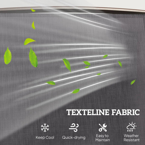 Texteline fabric feature showing breathability and weather resistance of Two Seat Outdoor Glider Chairs With Coffee Table