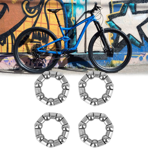 Image of a bicycle with Four Pack 25Mm Ball Bearing Cages For Bicycle Crank Bearings And Rear Wheel Retainers With Seven Balls