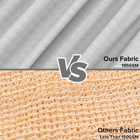 Comparison of 195GSM HDPE and less than 150GSM fabric for Triangle Sun Shade Sail 6 Feet By 6 Feet By 6 Feet Outdoor UV Blocking Canopy