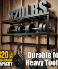 Heavy Duty Power Tool Organizer For Wall Mount Garage Storage With 320 Pounds Capacity Three Tier Iron Wire Rack installed