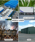 Collage showing usage of Two And Seven Eighths Inch Beefed Up Heavy Duty Solid Steel Padlock in warehouse, van, residence, shed settings.