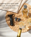 Wine Saver Vacuum Pump With Two Stoppers Airtight Seal Keeps Red Or White Wine Fresh Up To 10 Days Click Indicator Black