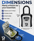 Outdoor Key Lock Box With Four Digit Code For Outside Use Heavy Duty Weatherproof Metal Safe For Keys Large Six Point Seven Inch Lockbox