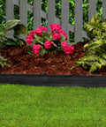Heavy Duty Composite Landscape Edging With Anchoring Stakes, 4.5 Inch Straight Top Border, 40 Foot Kit, Black, Contractor Grade