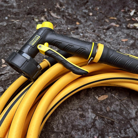 Heavy Duty Pro Grade Garden Hose With PolyFusion Technology 100 Foot Length Five Eighth Inch Yellow Kink Resistant 500 PSI