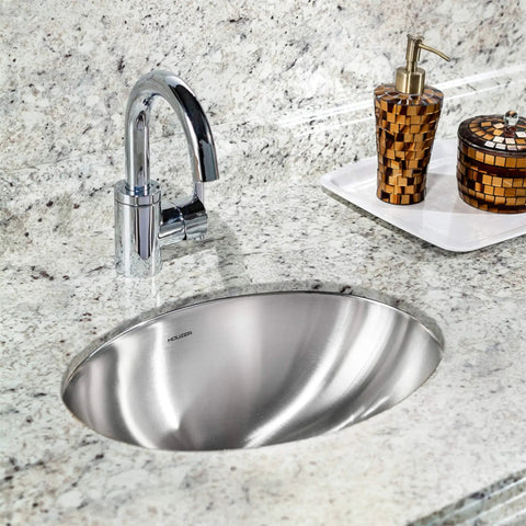 18 Inch Undermount Oval Stainless Steel Bathroom Sink Without Overflow With Optional Grid Drain Built To Last 18 Gauge 304