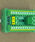 Top view of Two Row 2x12 Position Screw Terminal Block Distribution Module 30A 300V with screw mount A and B channels visible.