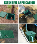 Underground Splice Box With Solid Inspection Cover And Deep Plastic Enclosure For Cable Duct Access Electrical Junctions Drillable Tapered Wiring Box For Fast Pit Access And Quick Install, shown in various installations.
