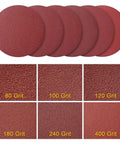 12 Inch Sanding Discs Set With 60 Pieces Grits 80 100 120 180 240 400 Aluminum Oxide Self Stick Adhesive Discs Display