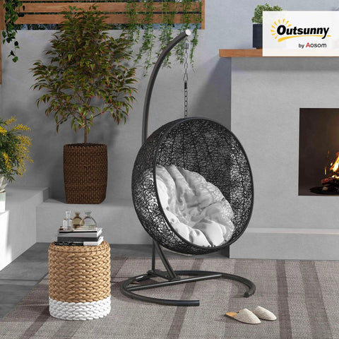 Hanging Hammock Chair Stand With Round Base For Hammock Chair And Egg Chair Porch Swing indoor scene with fireplace