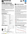 12V Magnetic Dimmable LED Driver Transformer For Under Cabinet Lighting 100W Hardwired Power Supply specifications sheet
