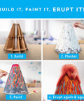 Massive Volcano Science Kit For Kids Ages 8 To 12 With A Giant Two Foot Erupting Volcano Easy Setup Realistic Experiments Perfect For Science Fair Projects And Hands On Learning built, plastered, painted, and erupting