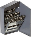 HSS Short Length Drill Bit Set A To Z, 26-Piece With Metal Case, Bright Finish, 118 Degree Conventional Point for soft metals and wood