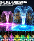 Floating Pond Fountain With LED Lights Plug In Aerator Pump For Ponds And Pools Twenty Four Seven Steady Spray night display