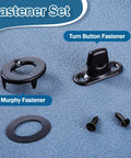 Canvas Twist Lock Fastener Kit 20 Sets With Turn Button Fasteners Eyelet And Stud Mounting Screws shown on blue fabric