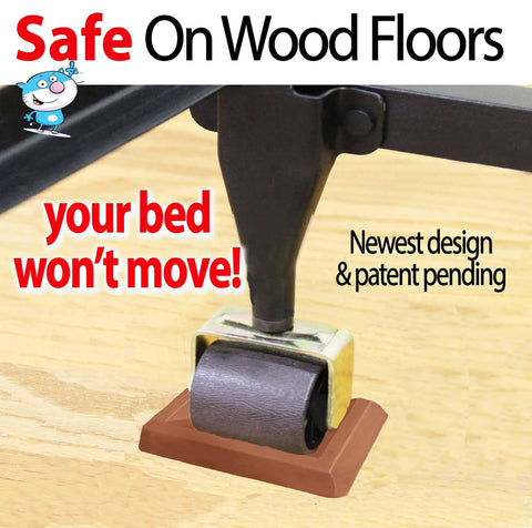 Universal Bed Wheel Stopper Set Six Pack For Furniture Casters, Rubber Caster Cups, Non Slip Pads For Hardwood Floors