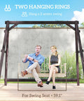 Heavy Duty A Frame Wooden Swing Stand With Reinforced Bars For Outdoor Porch Garden And Yard Supports Up To 770 Lbs